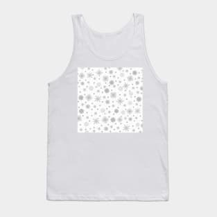 Silver Snowflakes White Design Tank Top